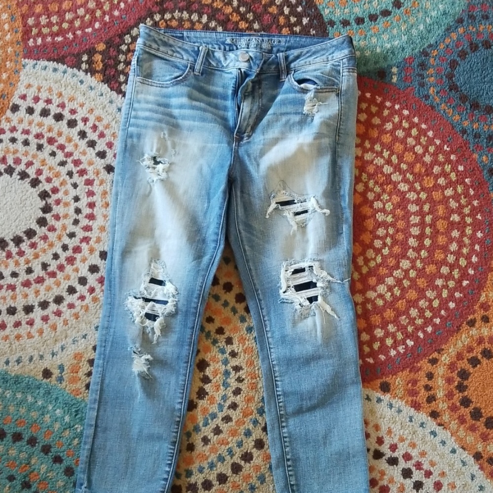 American eagle high rise skinny crop jeans